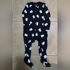 Petit Lem Ghost Print Footie Pajamas